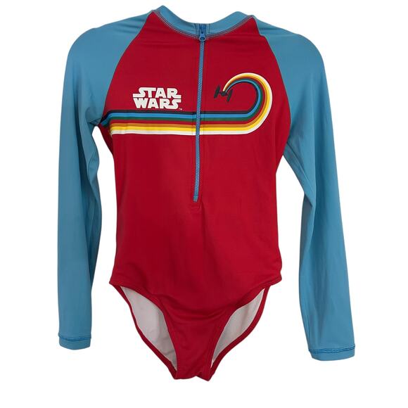 Hanna Andersson Star Wars Long‑Sleeve Rash Guard One‑Piece Swimsuit Girls 10 - Picture 1 of 4